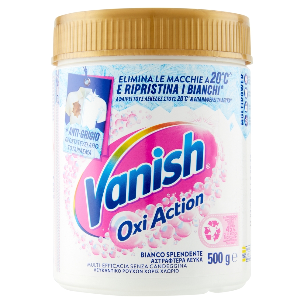 Vanish Polvere Bianco Splendente Smacchiatore bucato 500 gr